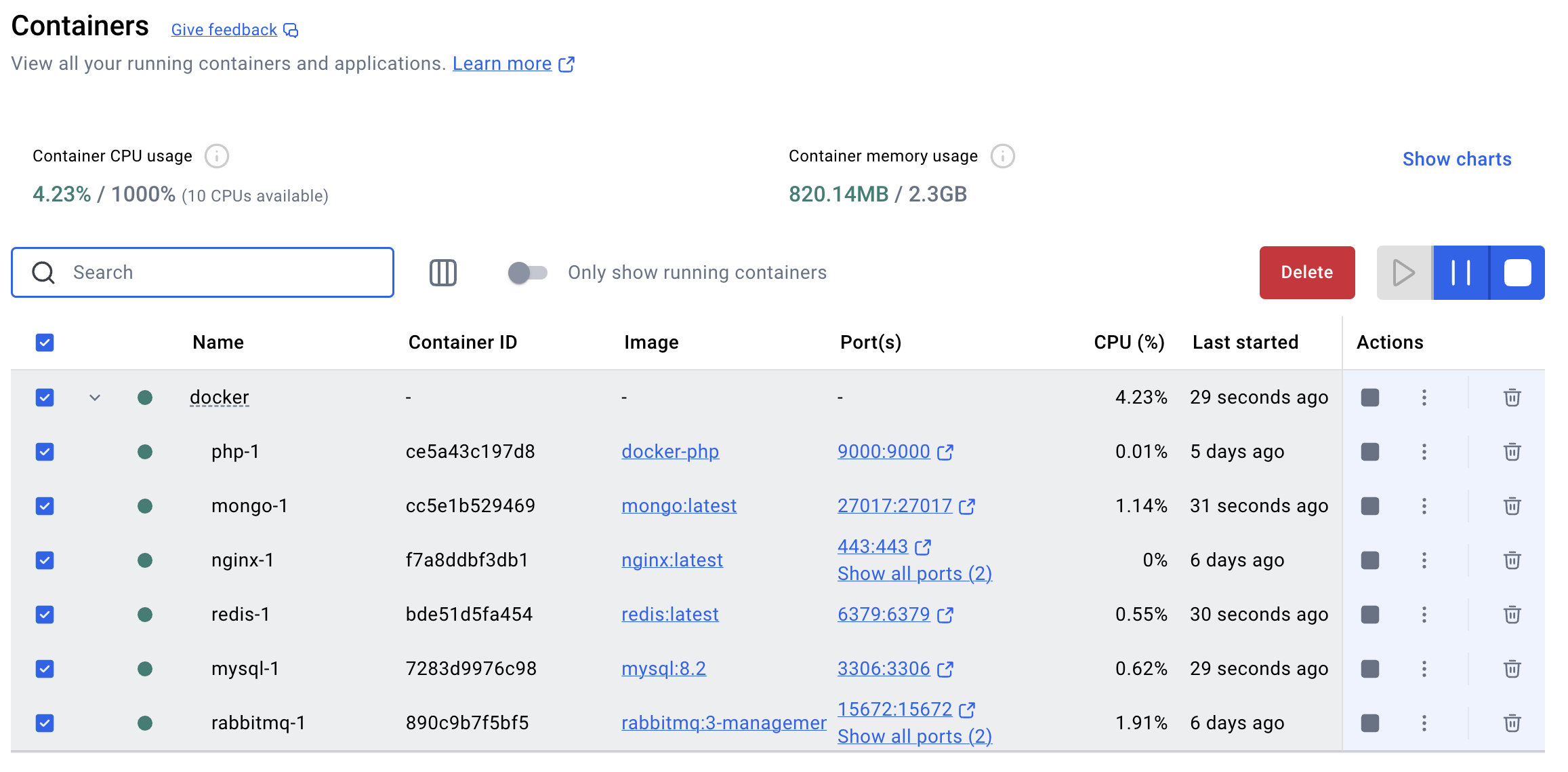 Docker PHP 环境截图